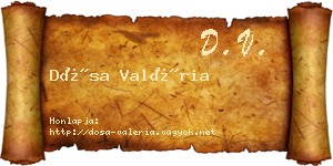 Dósa Valéria névjegykártya